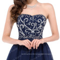 Grace Karin Sexy Strapless Chiffon Short Navy blue Prom Dress CL6049-1